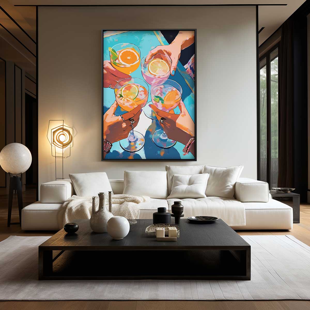 Vrolijke Toast Illustratie Kunstwerk-canvas-dibond-plexiglas-wanddecoratie-WallArtistic
