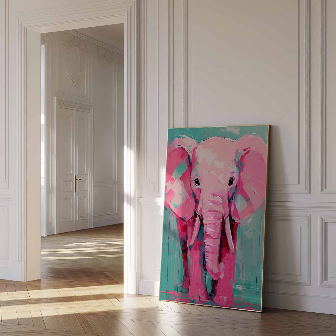 Kleurrijke Roze Olifant Poster