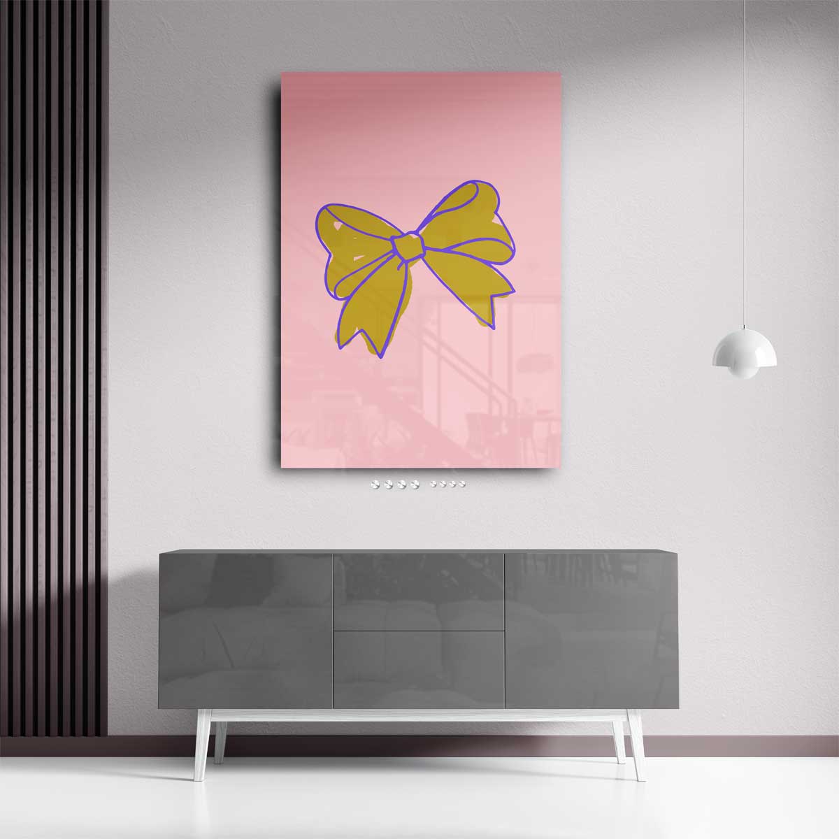 Vrolijke Strik Kunstwerk-canvas-dibond-plexiglas-wanddecoratie-WallArtistic