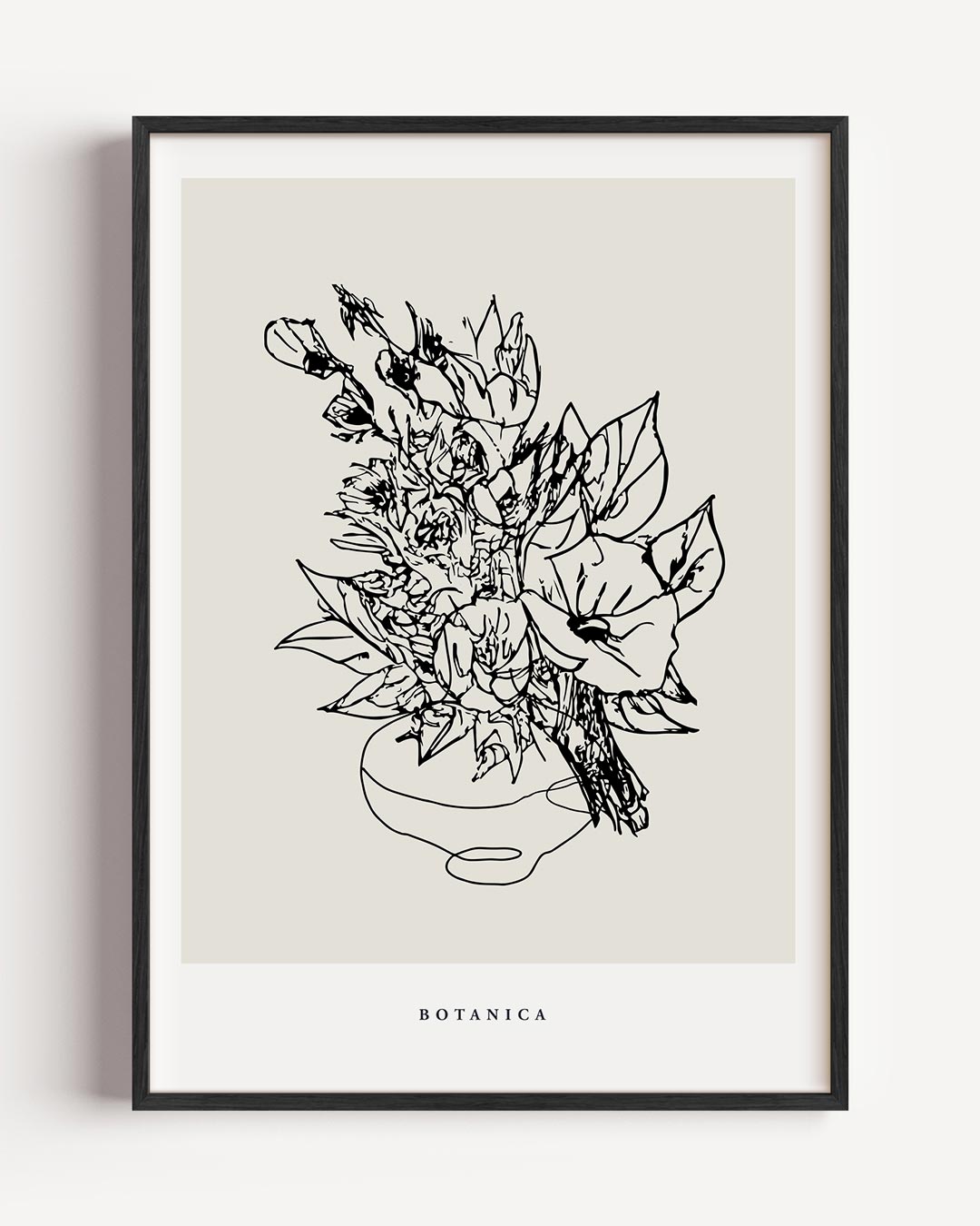 Botanica Zwart-Wit Bloemenposter-WallArtistic