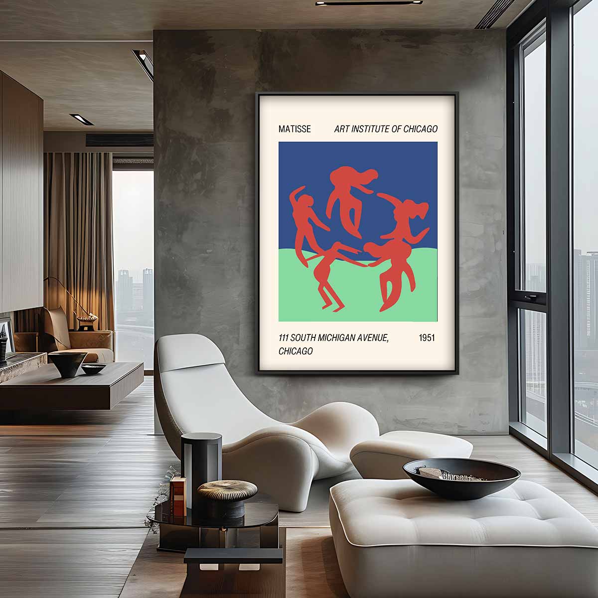 Dansende Silhouetten Matisse Print Kunstwerk-canvas-dibond-plexiglas-wanddecoratie-WallArtistic