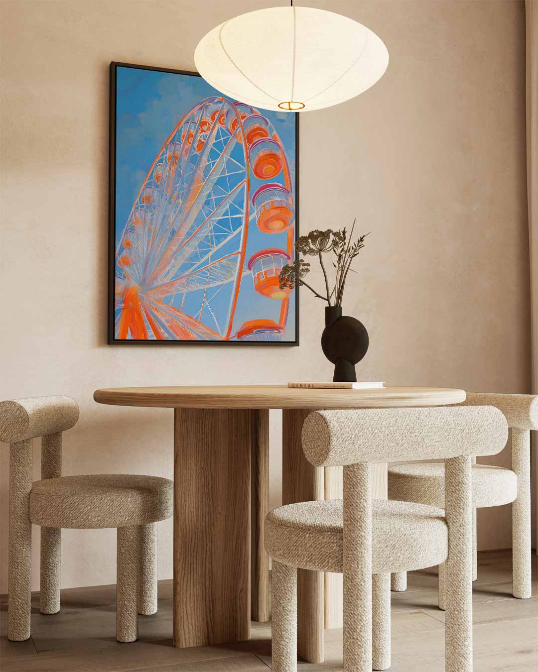 Kleurrijke Reuzenrad Fantasie Kunstwerk-canvas-dibond-plexiglas-wanddecoratie-WallArtistic