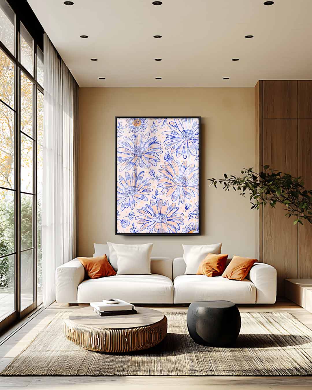 Bloemenpracht Illustratie Kunstwerk-canvas-dibond-plexiglas-wanddecoratie-WallArtistic