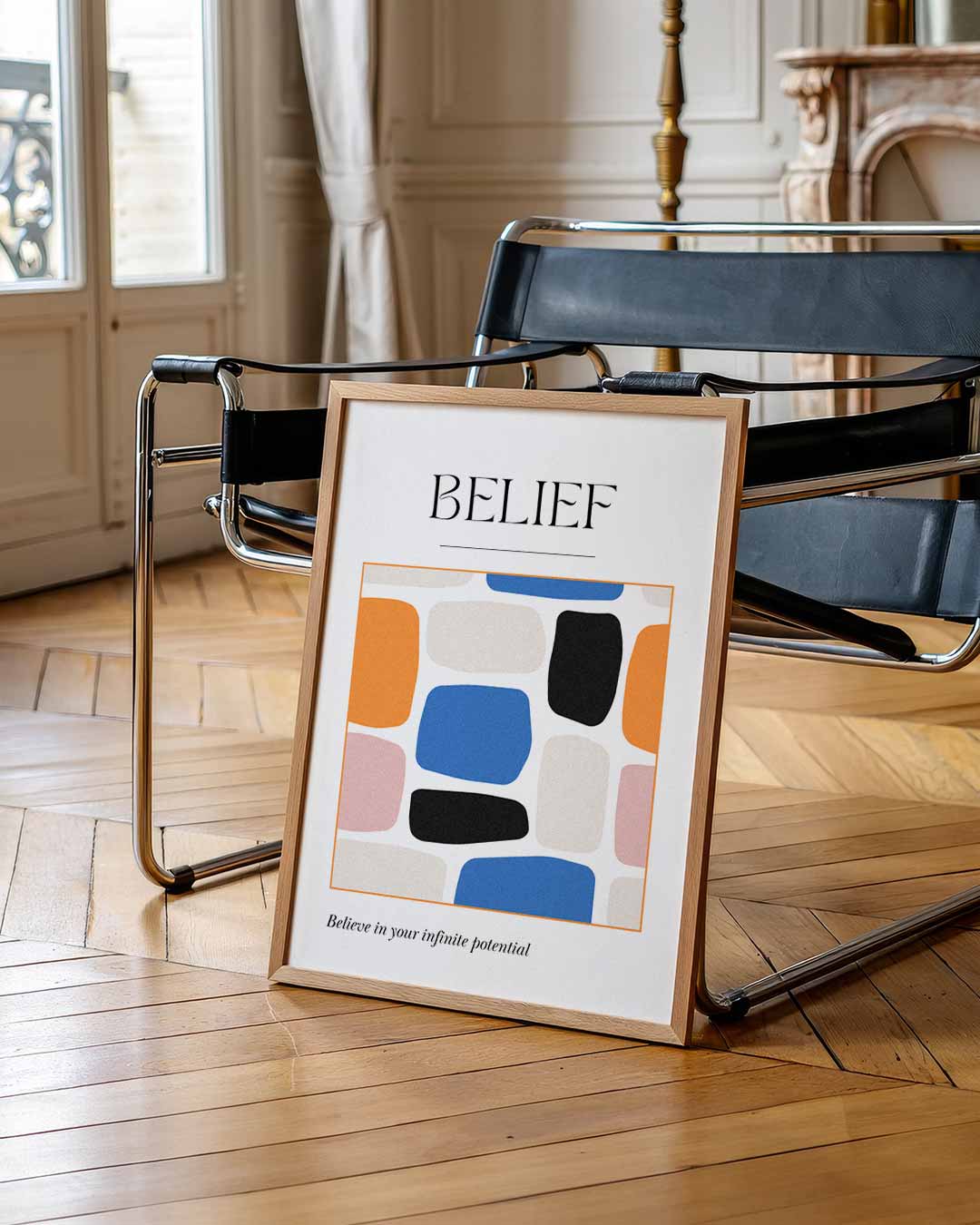 Kleurrijke Inspiratieposter Belief Poster-WallArtistic