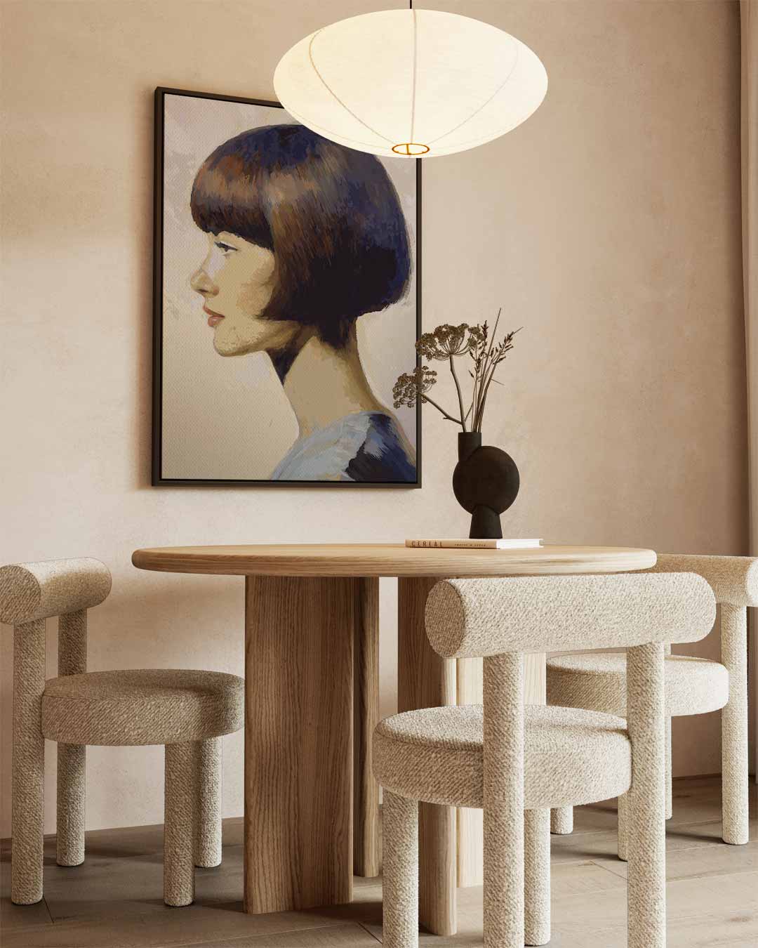 Modern Portret in Profiel Kunstwerk-canvas-dibond-plexiglas-wanddecoratie-WallArtistic