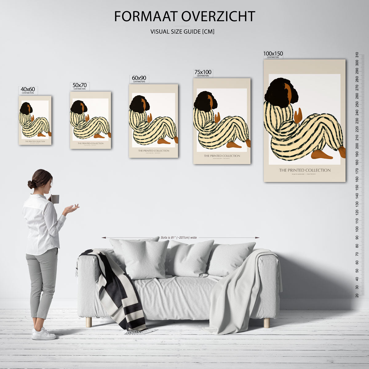 Gestreepte vrouwenzitting Kunstwerk
