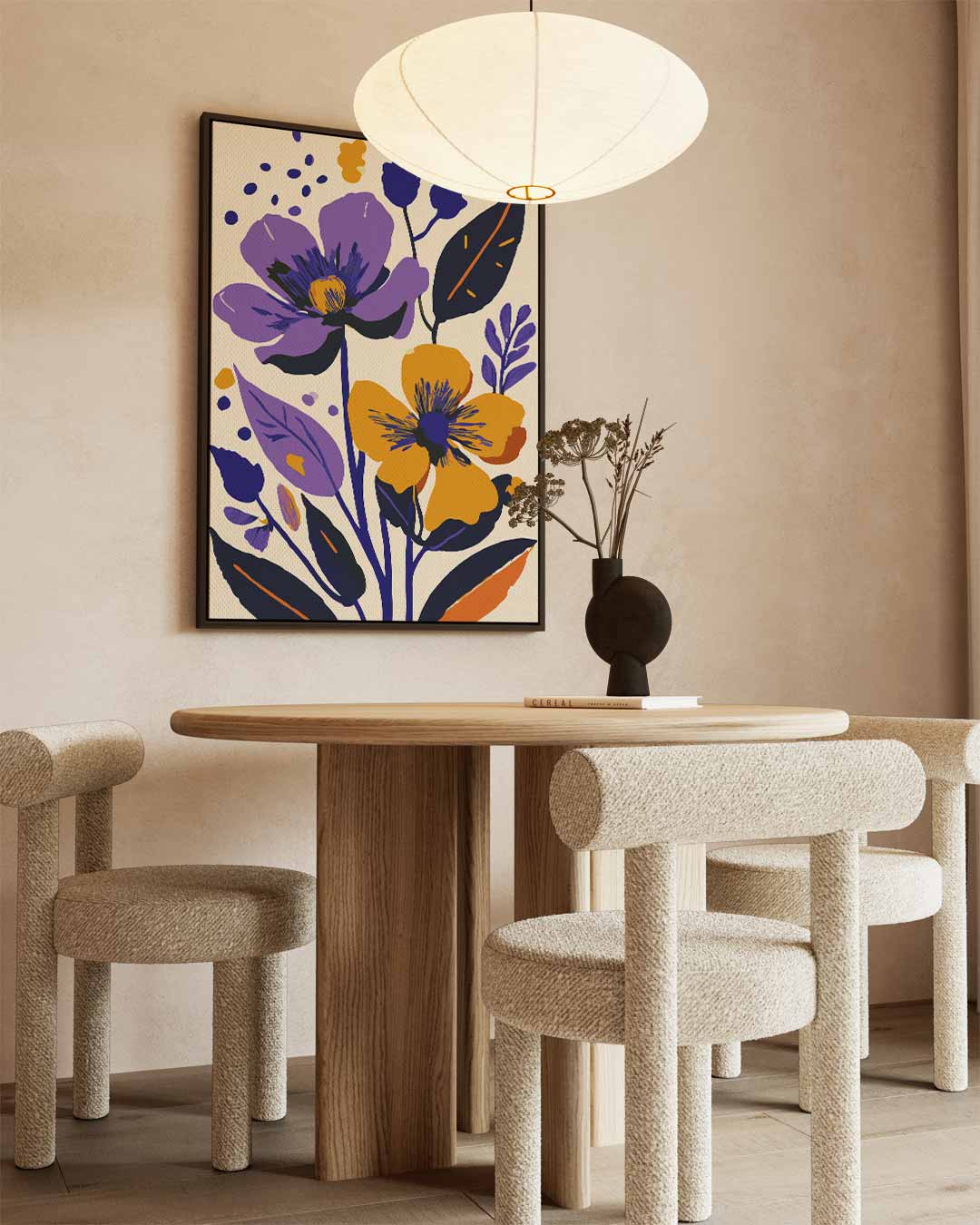 Bloemenpracht in Paars en Oranje Kunstwerk-canvas-dibond-plexiglas-wanddecoratie-WallArtistic