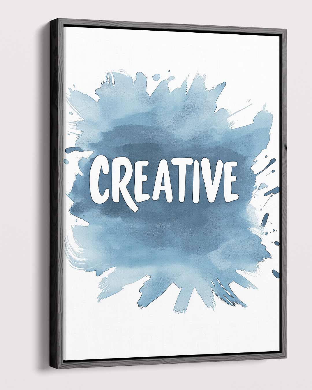 Creatieve Blauwe Verfspetters Kunstwerk-canvas-dibond-plexiglas-wanddecoratie-WallArtistic
