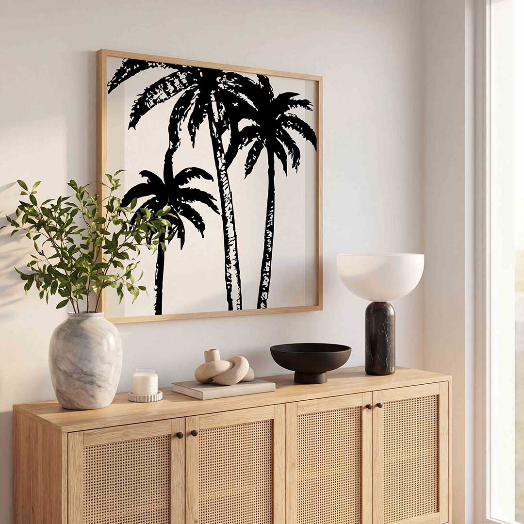 Palmboom silhouetten Poster