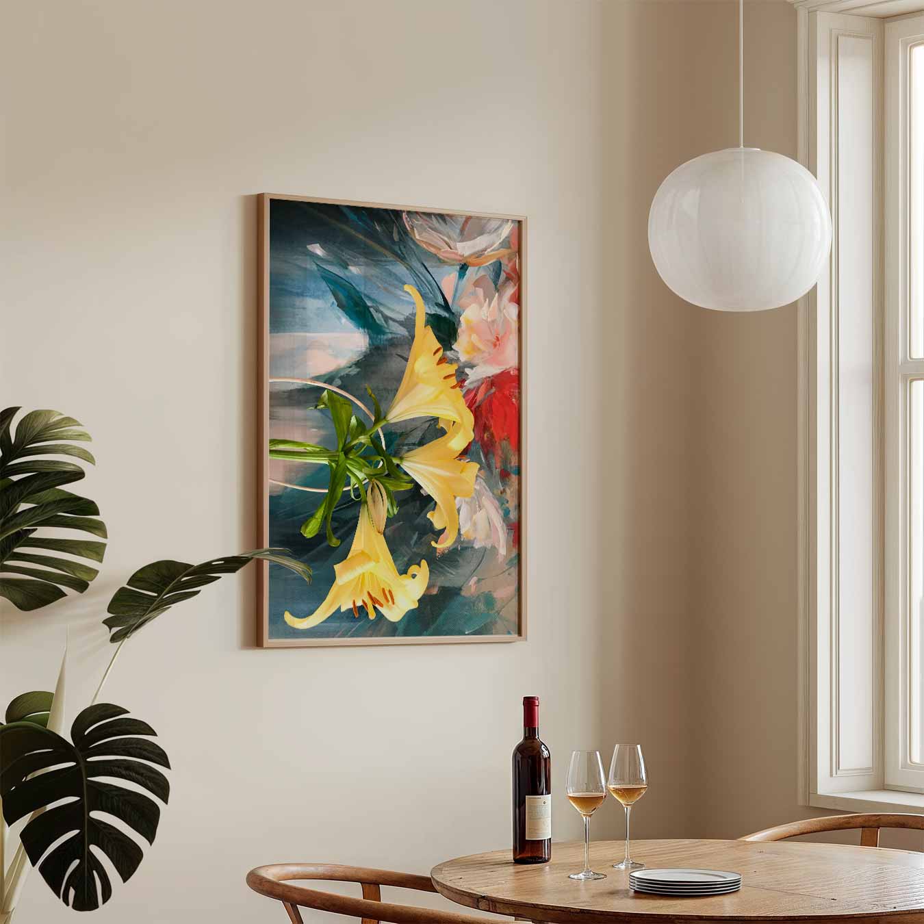 Elegante Bloemenschilderij Poster