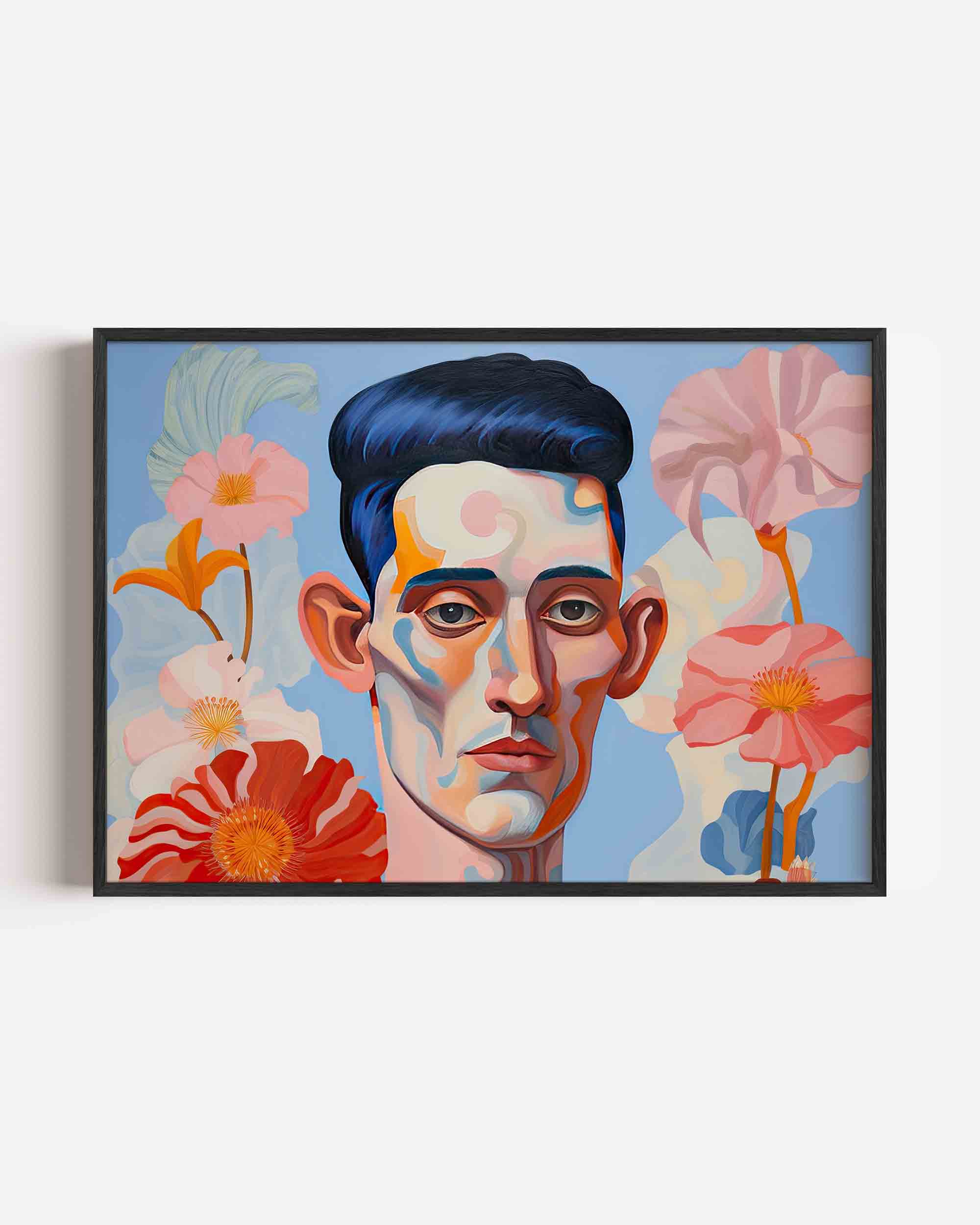 Portret met bloemen Poster