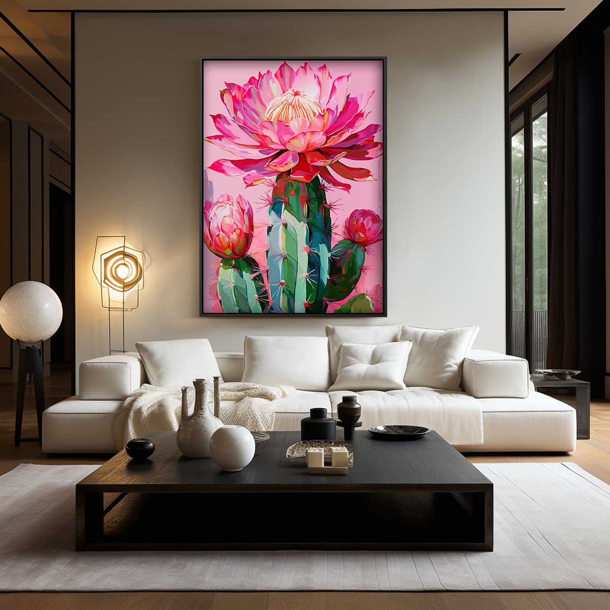 Cactus Bloemkleurenpracht Kunstwerk-canvas-dibond-plexiglas-wanddecoratie-WallArtistic