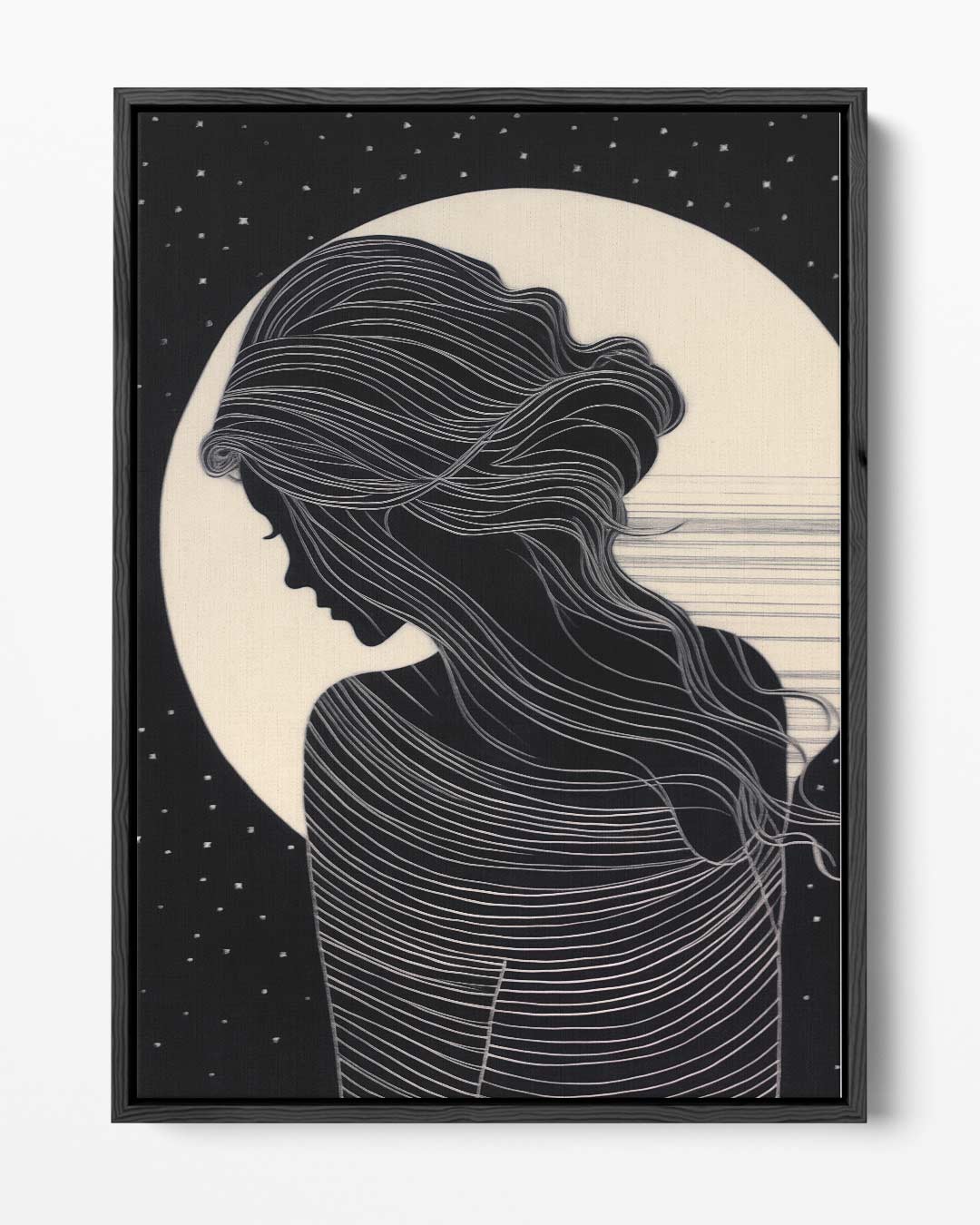 Mysterieuze Nachtsilhouette Kunstwerk-canvas-dibond-plexiglas-wanddecoratie-WallArtistic