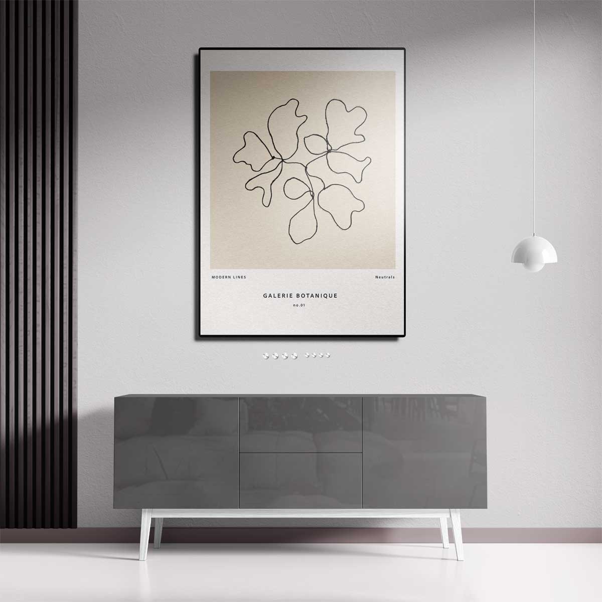 Botanische Lijntekening Kunstwerk-canvas-dibond-plexiglas-wanddecoratie-WallArtistic