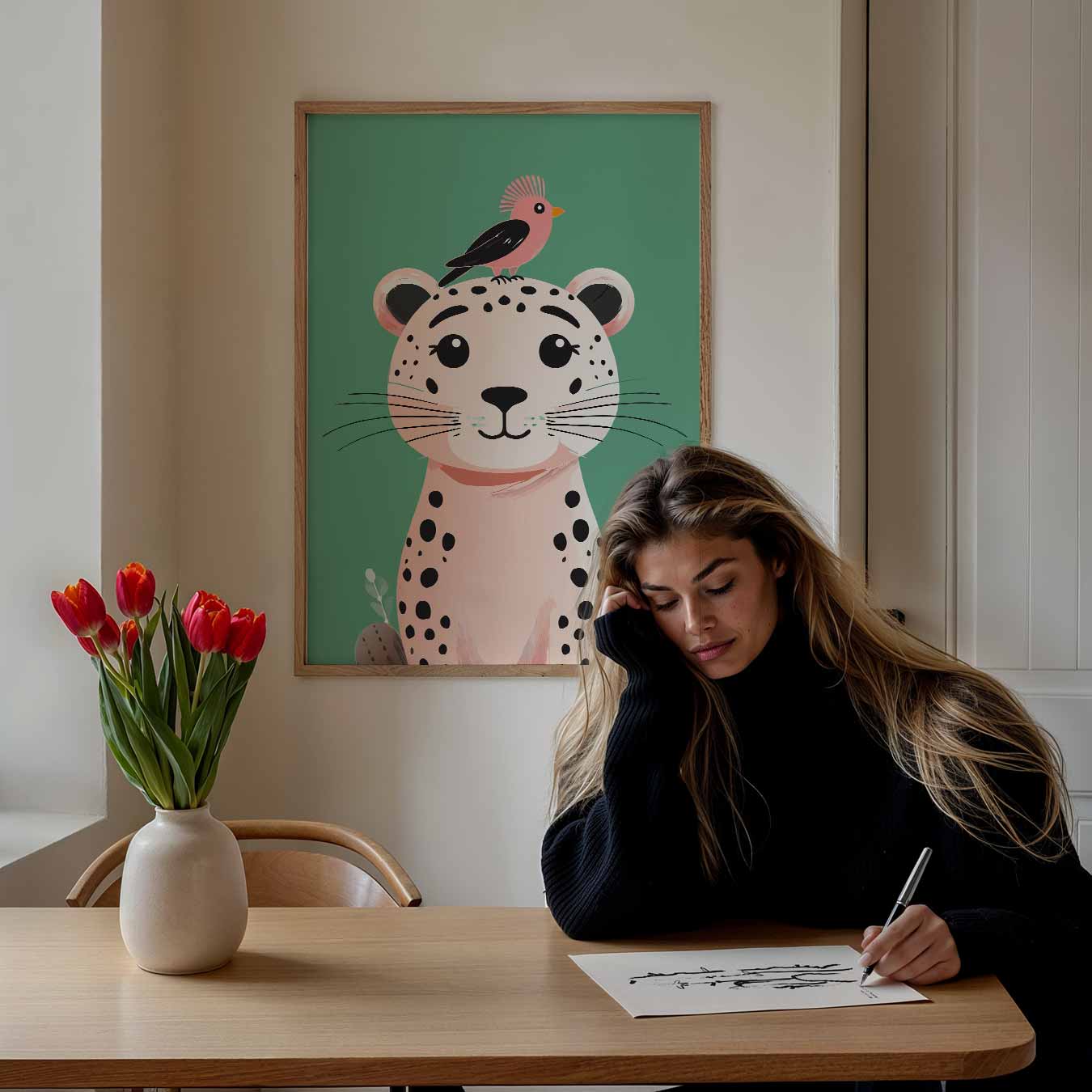 Vrolijke Dierenvriendschap Poster-WallArtistic