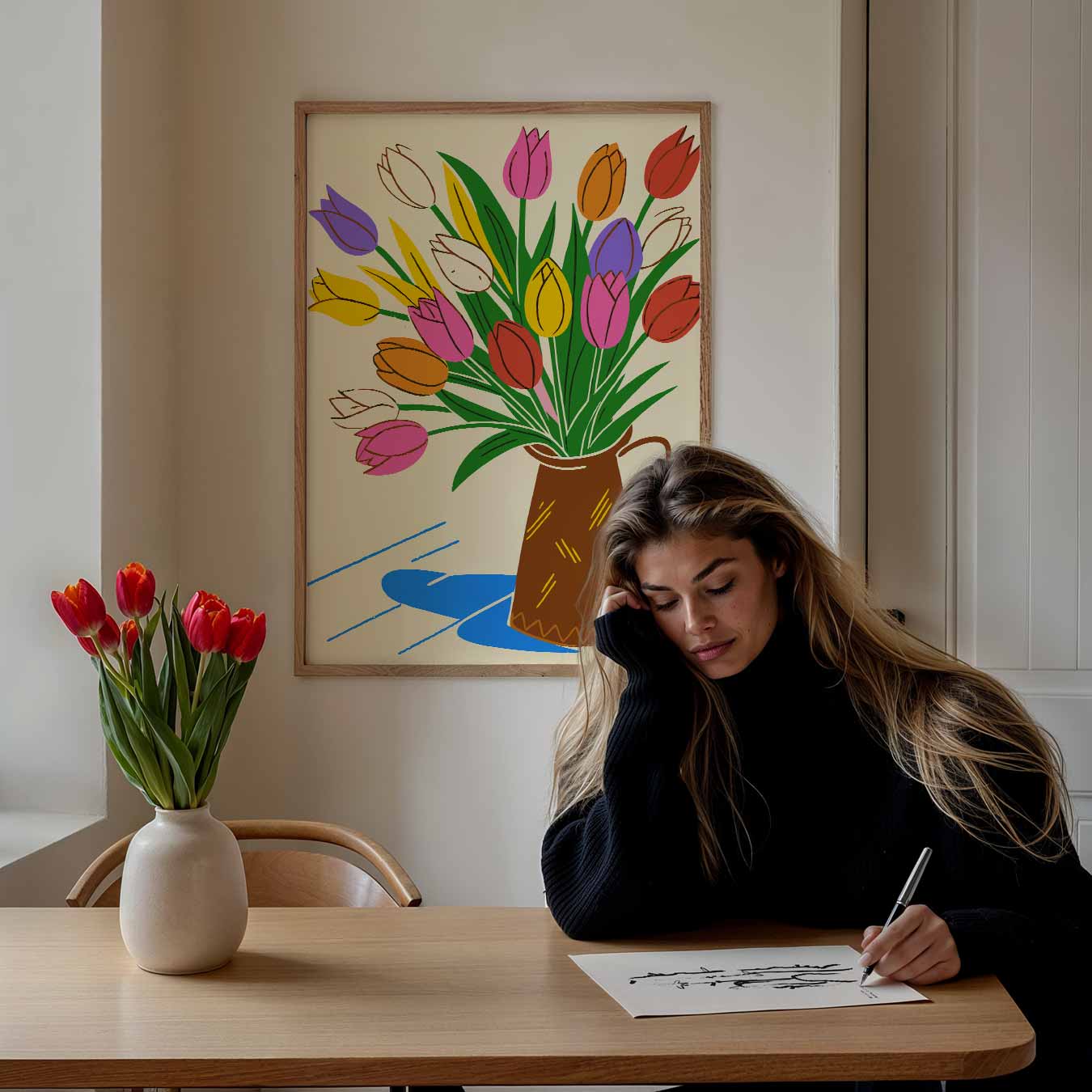 Vrolijke Tulpenposter