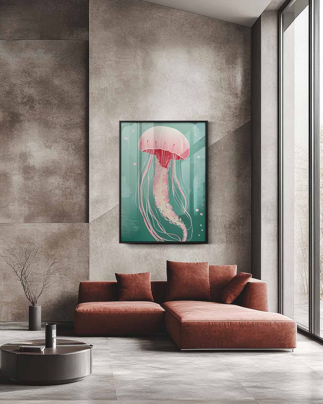 Dromerige Kwallenpracht Kunstwerk-canvas-dibond-plexiglas-wanddecoratie-WallArtistic
