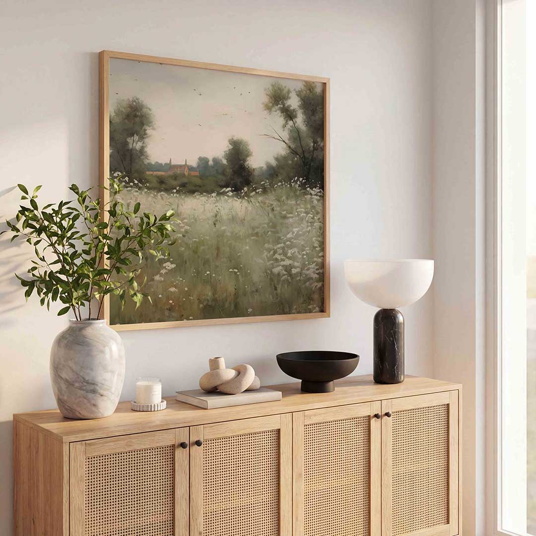 Landschap met bloemen Poster