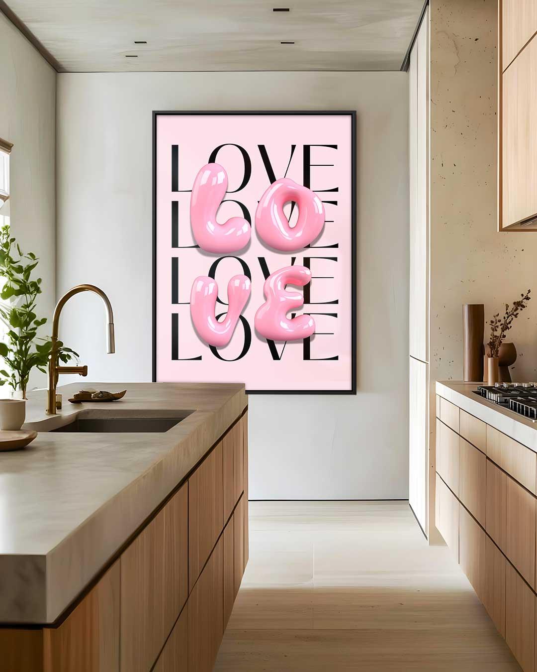 Liefde in Bubblegum Roze Kunstwerk-canvas-dibond-plexiglas-wanddecoratie-WallArtistic
