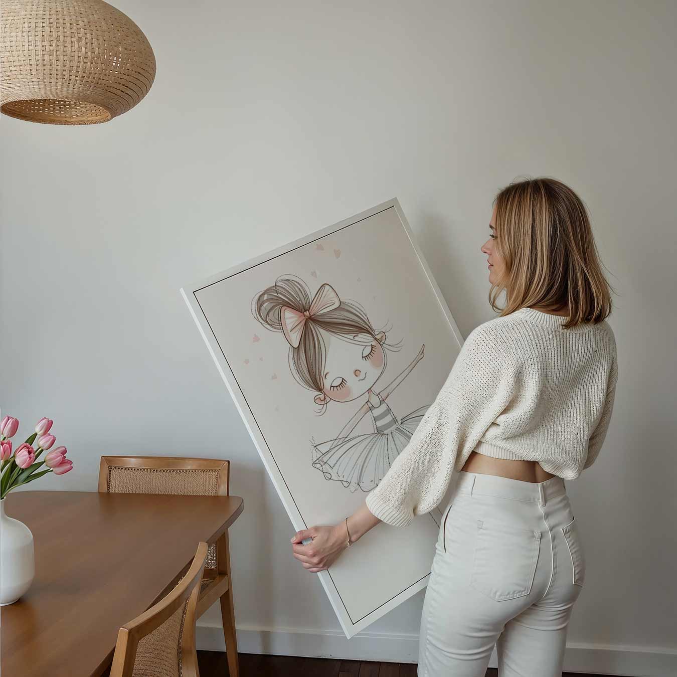 Schattige Ballerina Illustratie Poster-WallArtistic