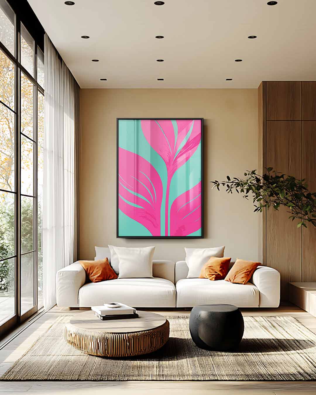 Abstracte Bloemenpracht Kunstwerk-canvas-dibond-plexiglas-wanddecoratie-WallArtistic