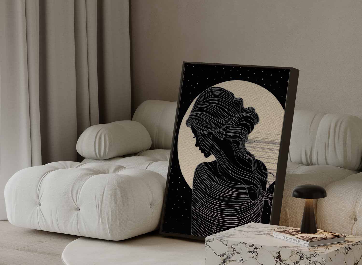 Mysterieuze Nachtsilhouette Kunstwerk-canvas-dibond-plexiglas-wanddecoratie-WallArtistic