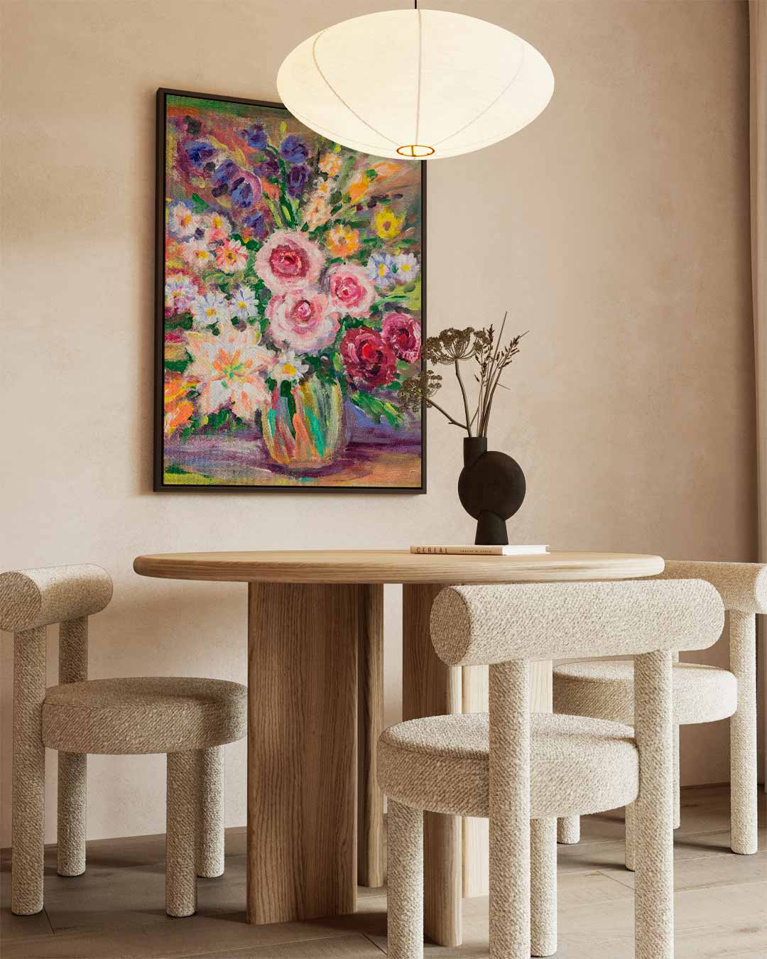 Kleurrijk Bloemenboeket Kunstwerk-canvas-dibond-plexiglas-wanddecoratie-WallArtistic