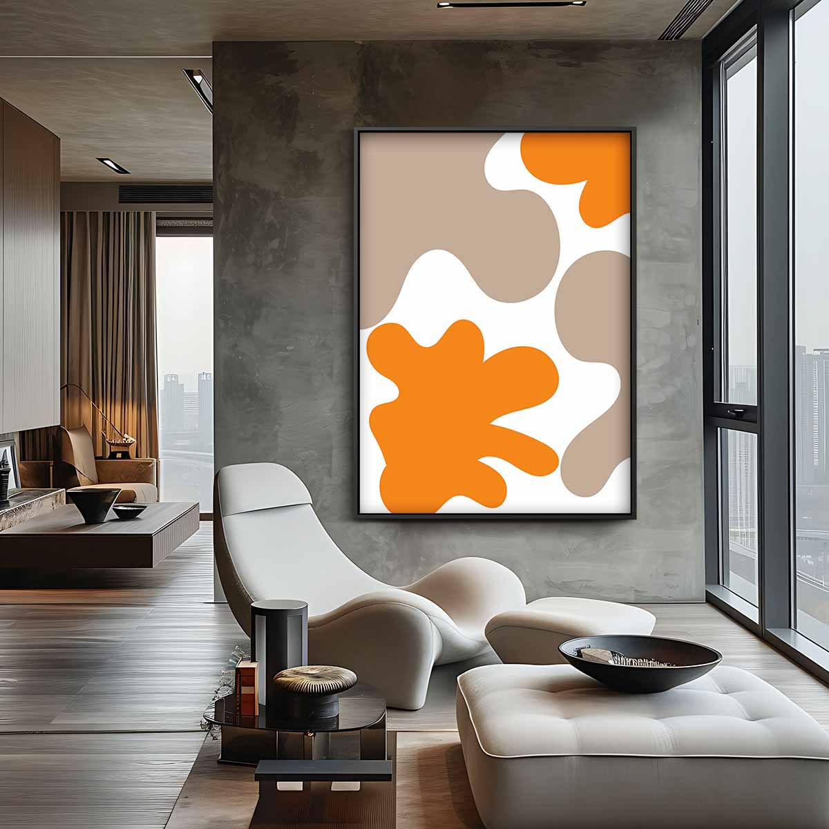 Vloeiende Vormen Abstract Kunstwerk-canvas-dibond-plexiglas-wanddecoratie-WallArtistic