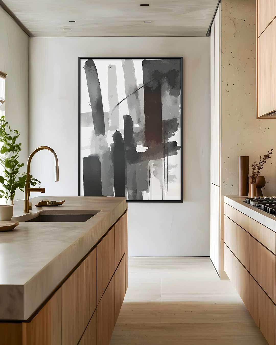 Moderne Sluier van Zwart & Wit Kunstwerk-canvas-dibond-plexiglas-wanddecoratie-WallArtistic