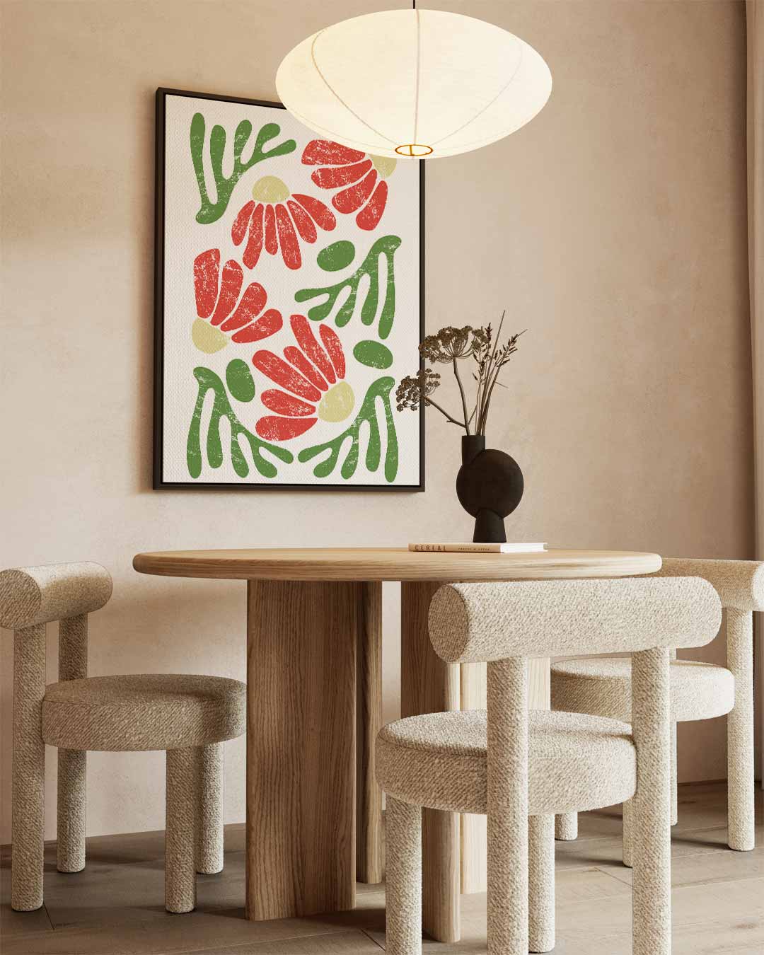 Bloemen in Aquarelstijl Kunstwerk-canvas-dibond-plexiglas-wanddecoratie-WallArtistic