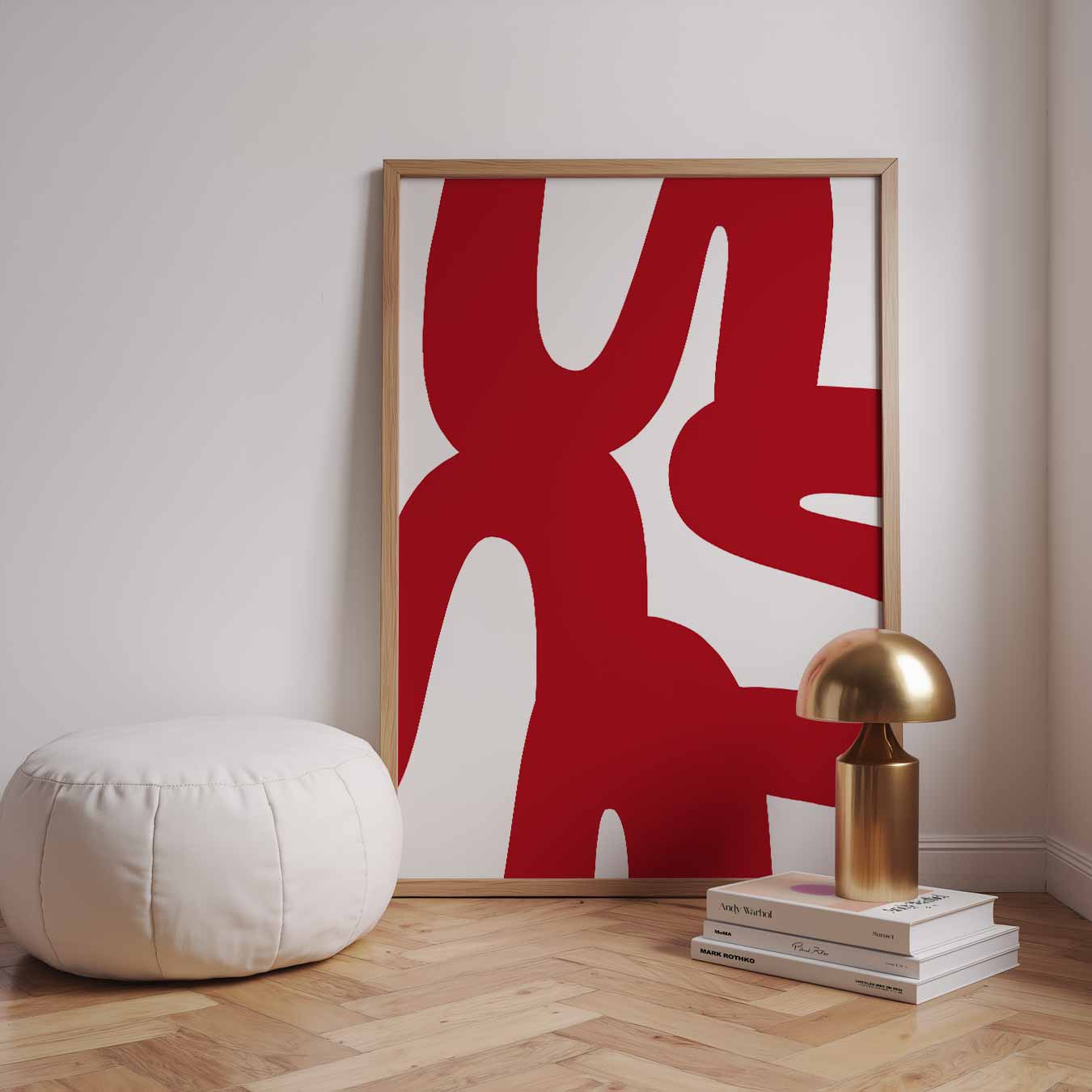 Abstracte Rode Vormen Poster-WallArtistic