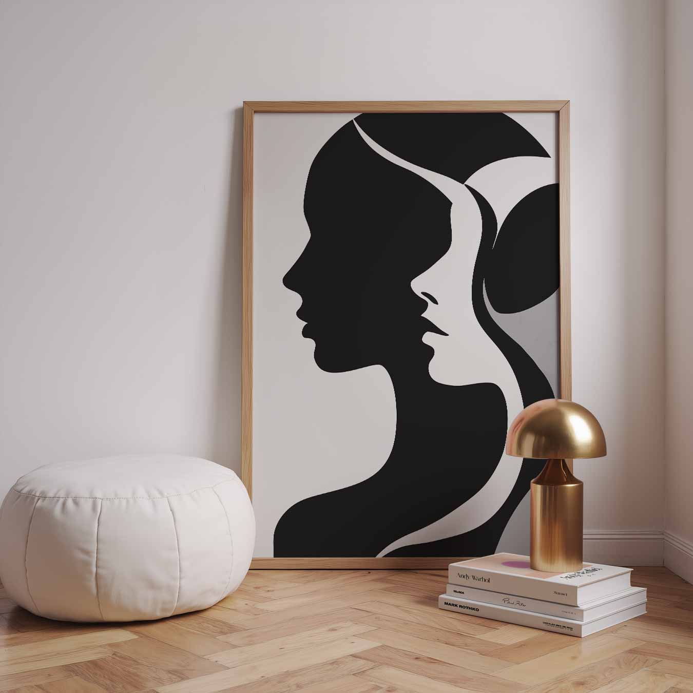 Elegante Silhouet Vrouwenposter