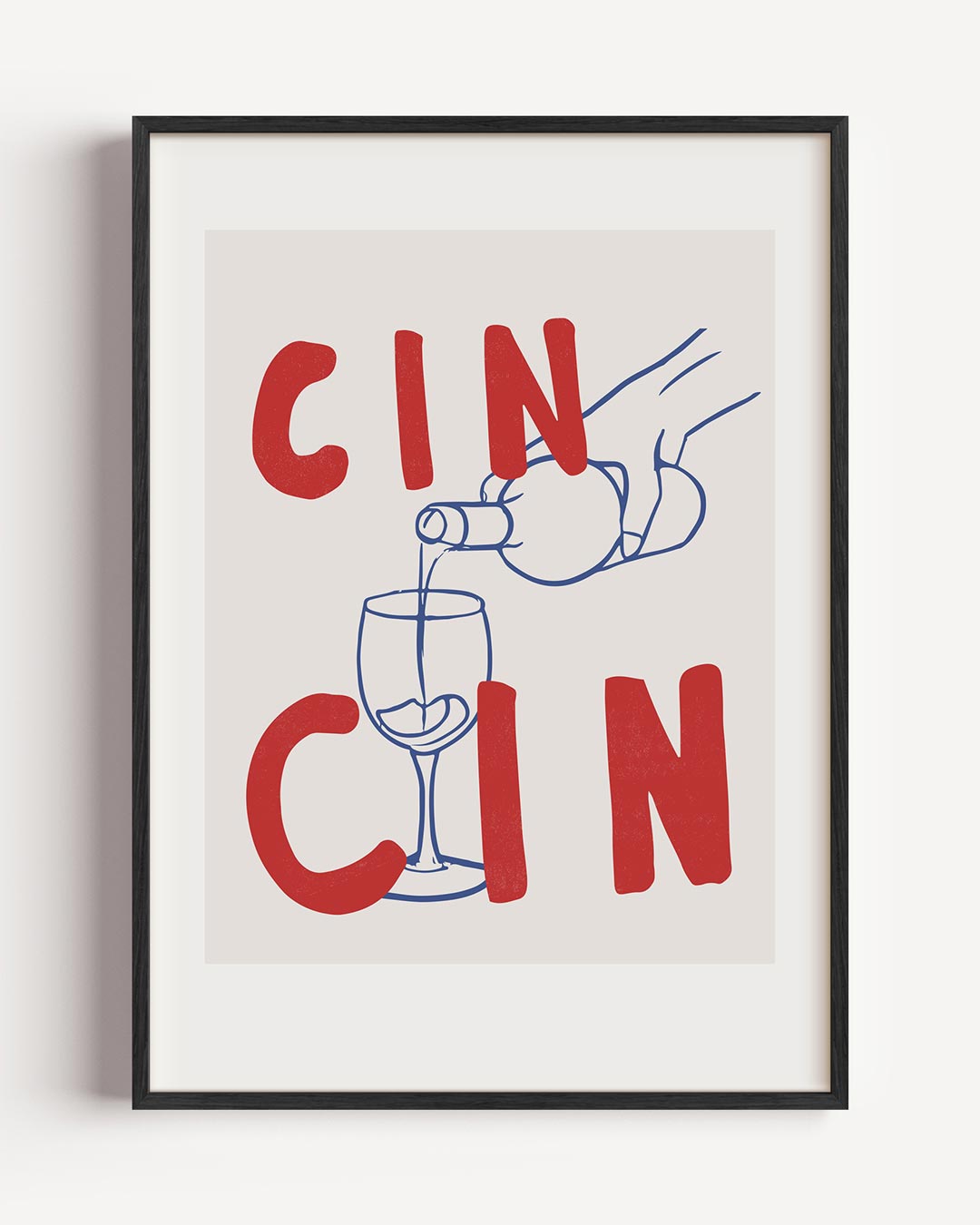 Cin Cin Illustratie Poster-WallArtistic