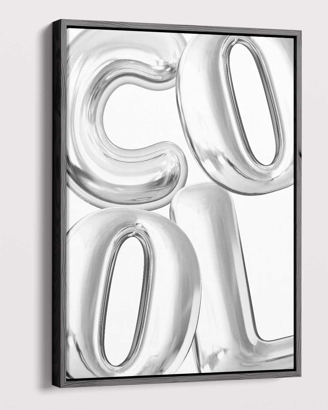 Coole Zilveren Letters Kunstwerk-canvas-dibond-plexiglas-wanddecoratie-WallArtistic