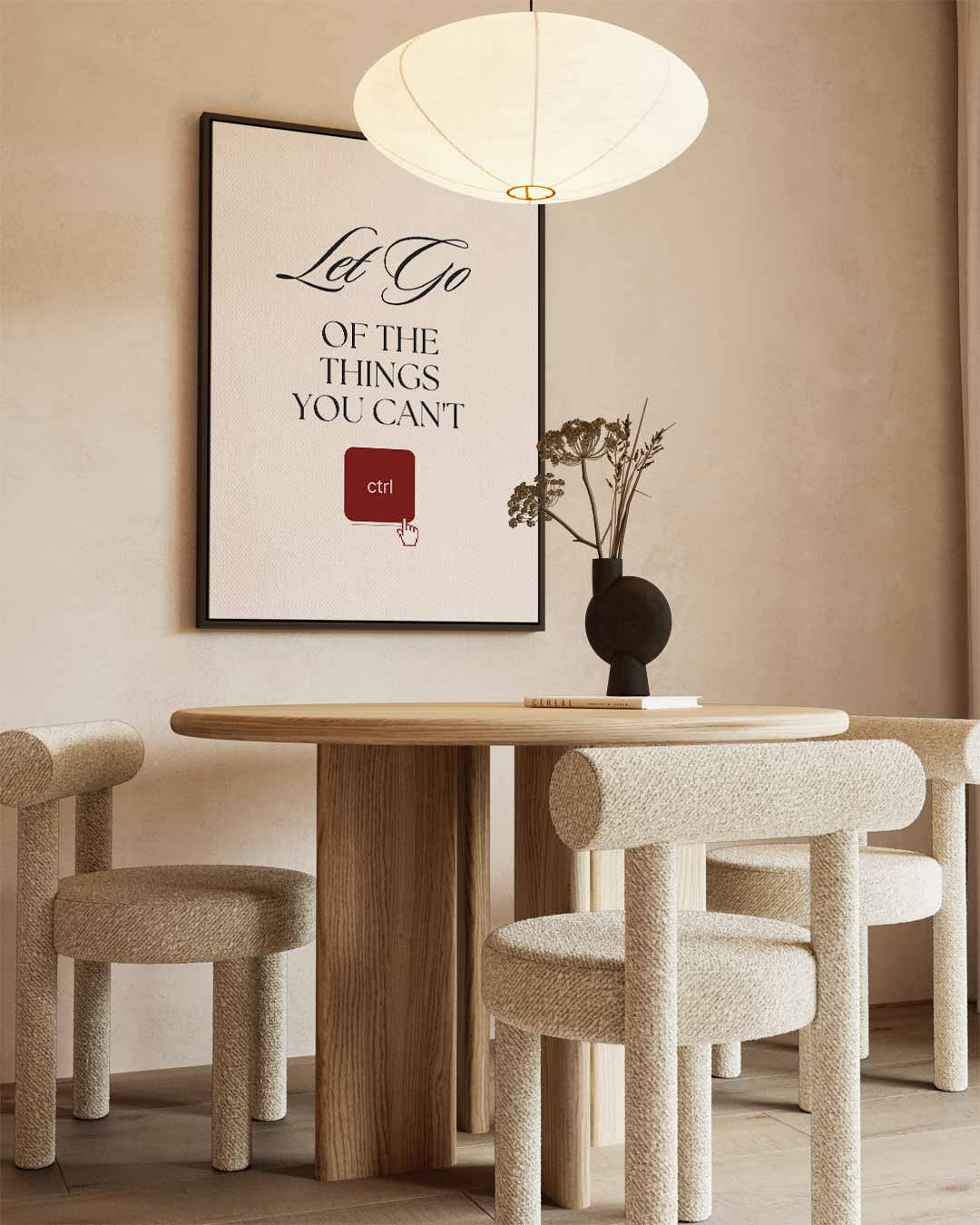 Inspirerende Muurtekst "Let Go Kunstwerk-canvas-dibond-plexiglas-wanddecoratie-WallArtistic