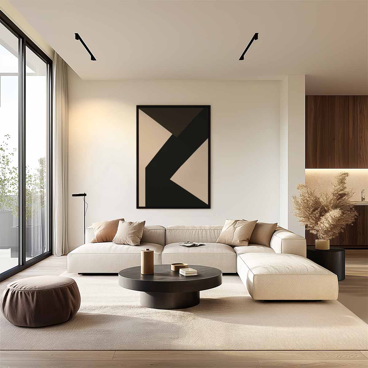 Dynamisch Abstract Contrast Kunstwerk-canvas-dibond-plexiglas-wanddecoratie-WallArtistic