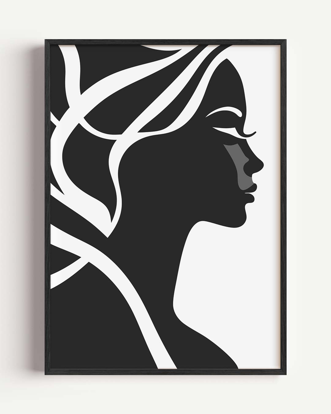 Stijlvolle Silhouet Vrouwenportret Poster