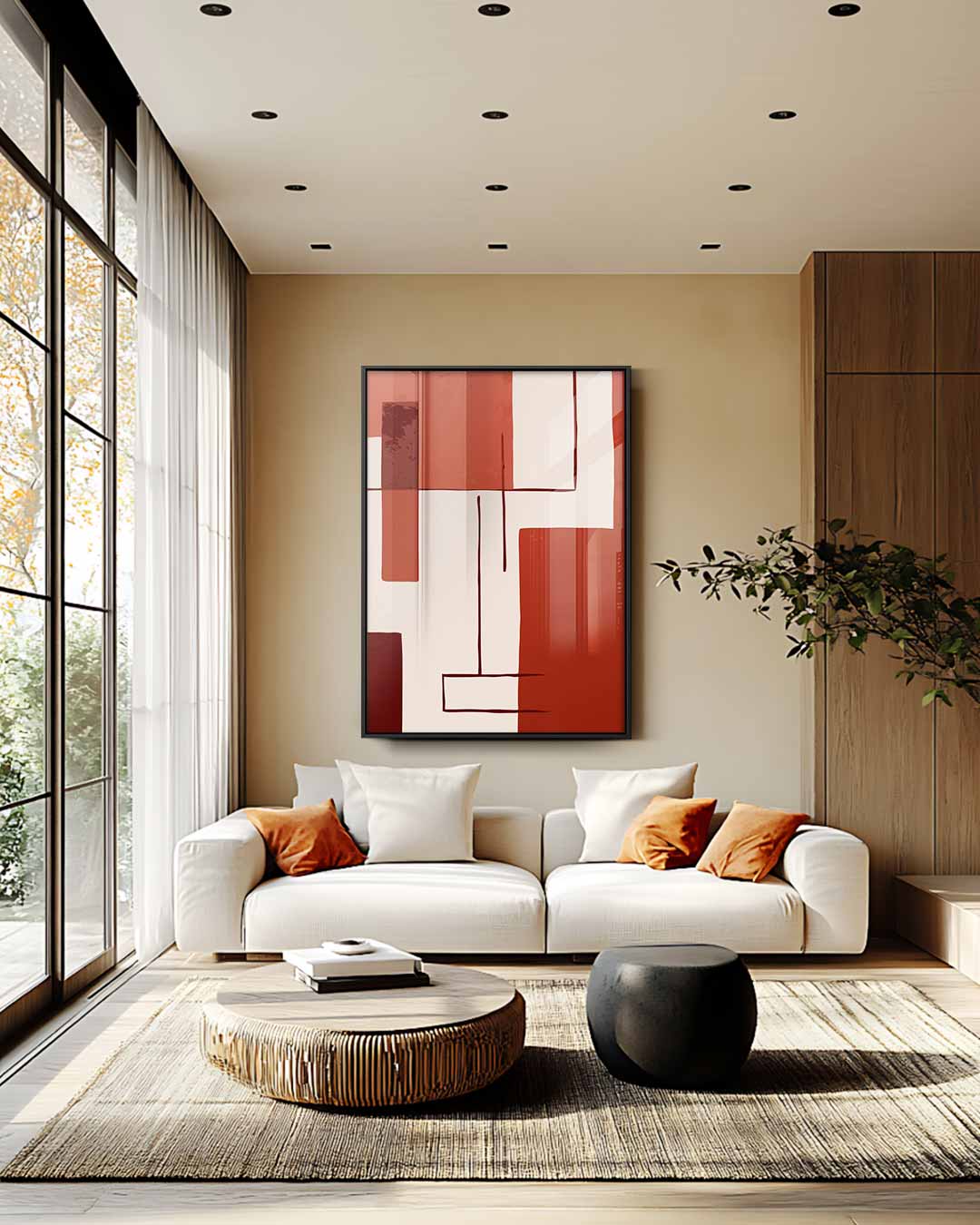 Abstracte Moderne Compositie Kunstwerk-canvas-dibond-plexiglas-wanddecoratie-WallArtistic