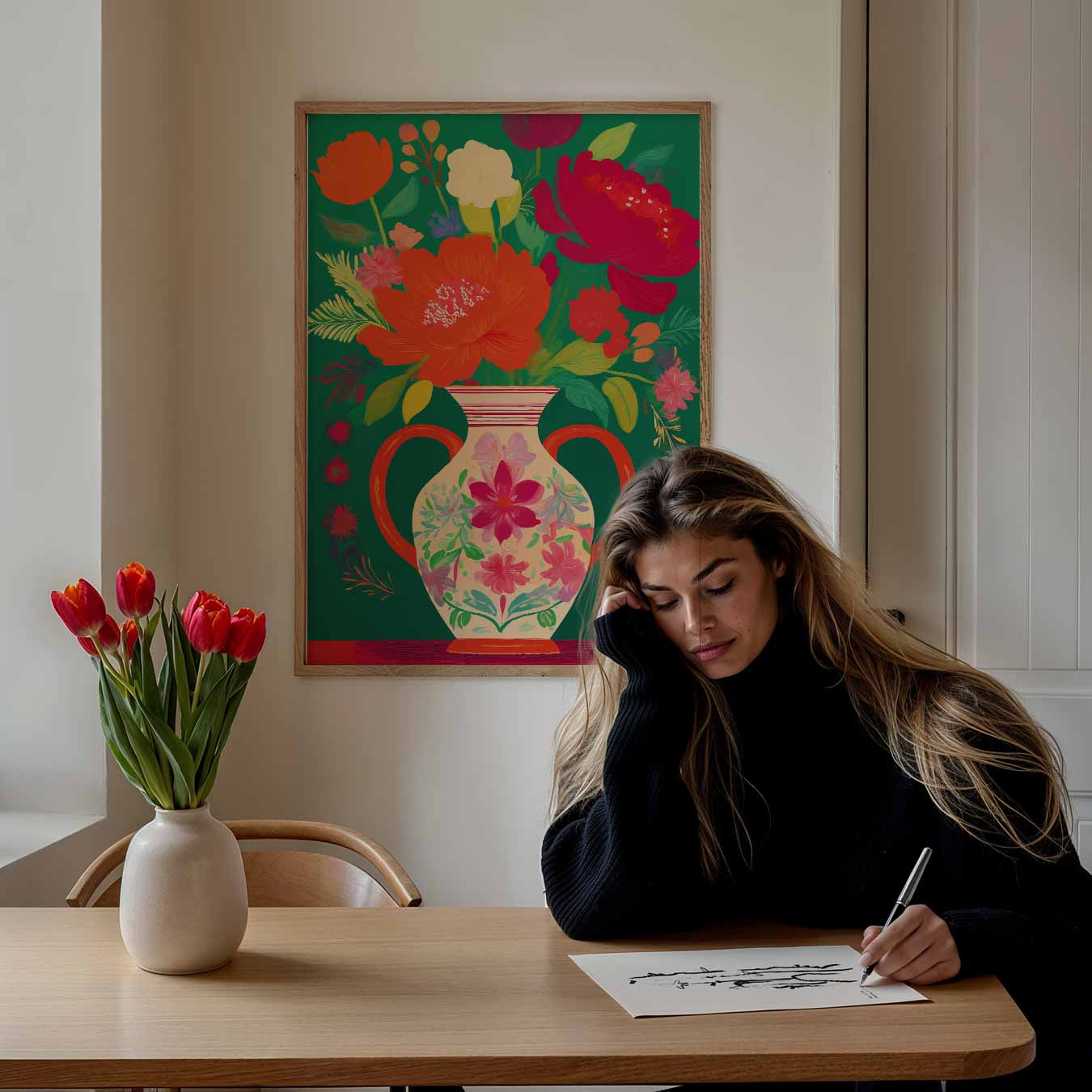 Bloemenpracht in Vaas Poster