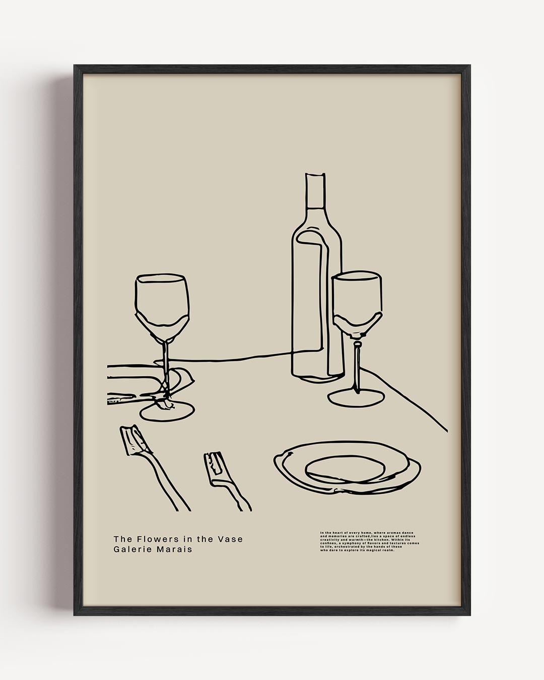 Stijlvolle Eettafel Illustratie Poster-WallArtistic