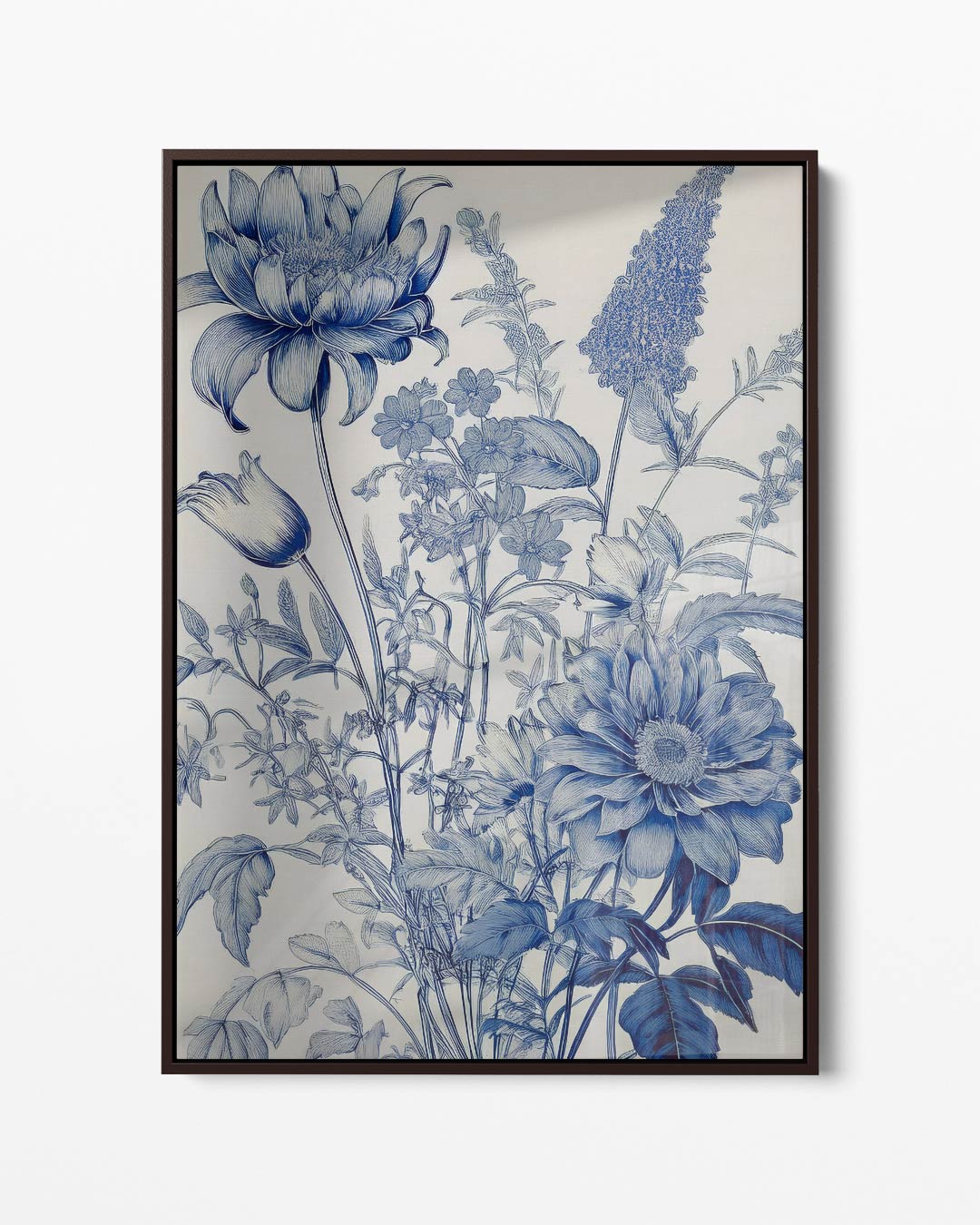 Blauwe Bloemenpracht Kunstwerk-canvas-dibond-plexiglas-wanddecoratie-WallArtistic