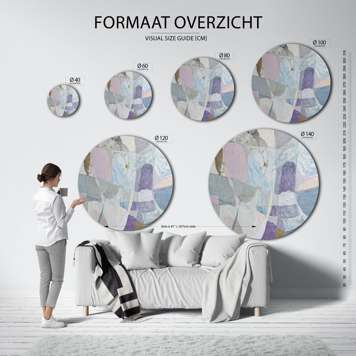 Abstracte vormen Muurcirkel