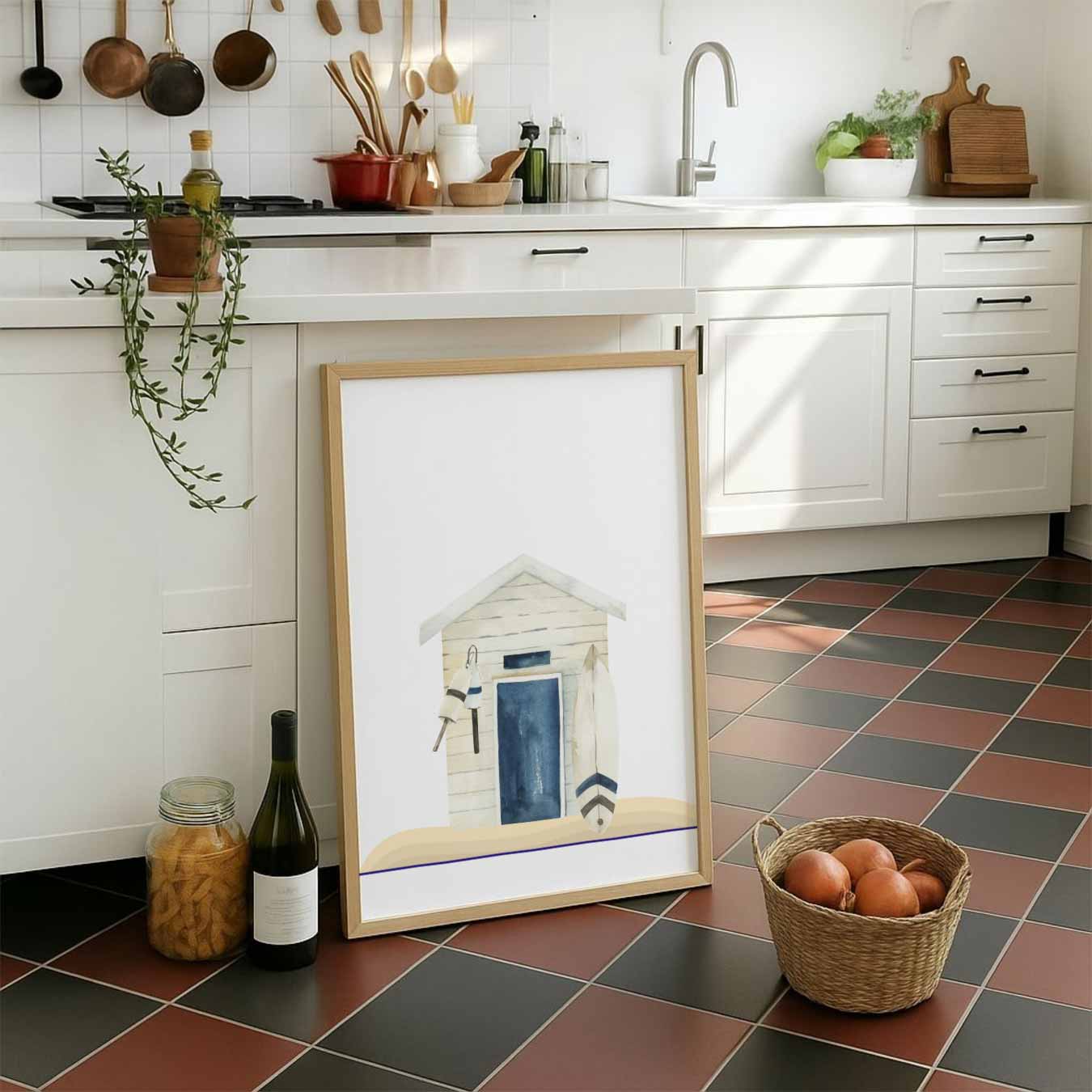 Strandhuisje Poster-WallArtistic