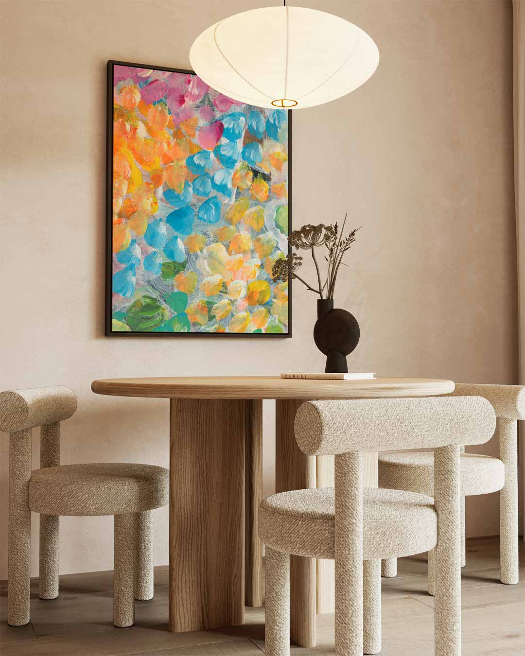 Vrolijke Kleurenexplosie Kunstwerk-canvas-dibond-plexiglas-wanddecoratie-WallArtistic