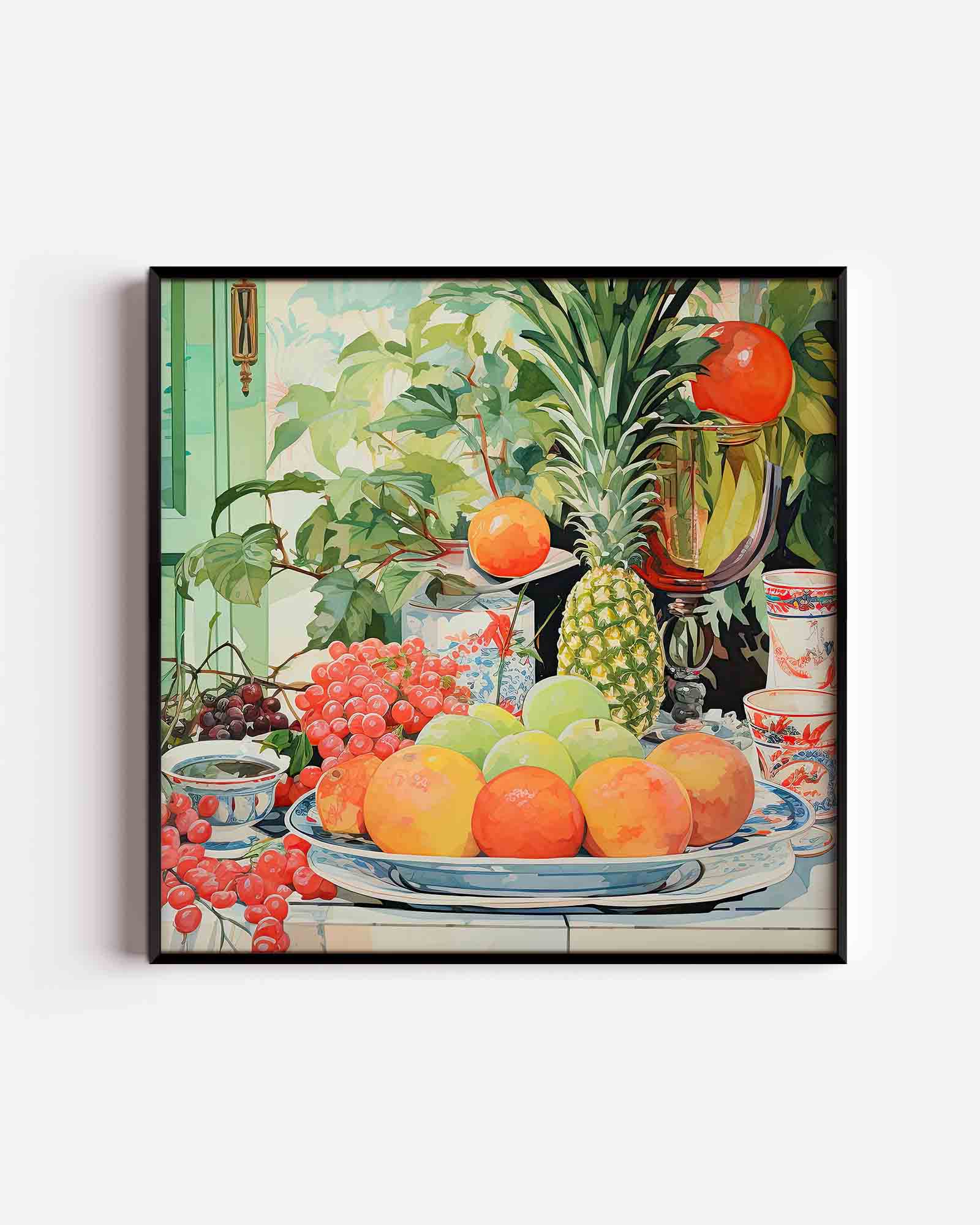 Fruit en servies Poster