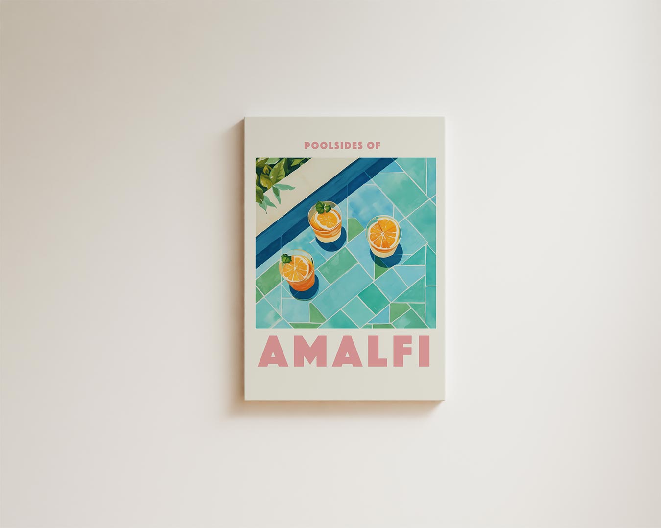 Poolside Genieten in Amalfi Kunstwerk-canvas-dibond-plexiglas-wanddecoratie-WallArtistic
