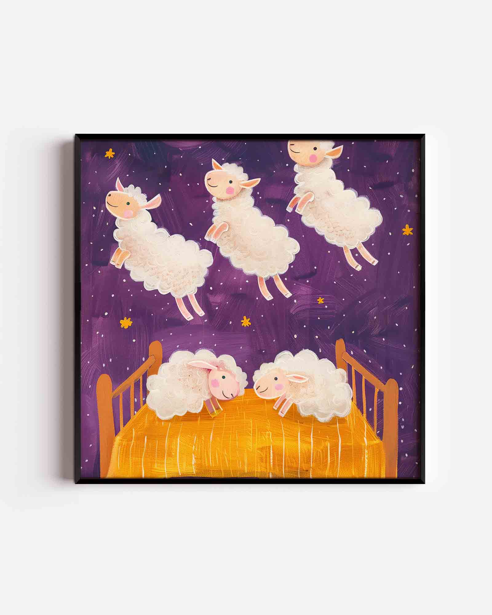 Schapen en bed Poster