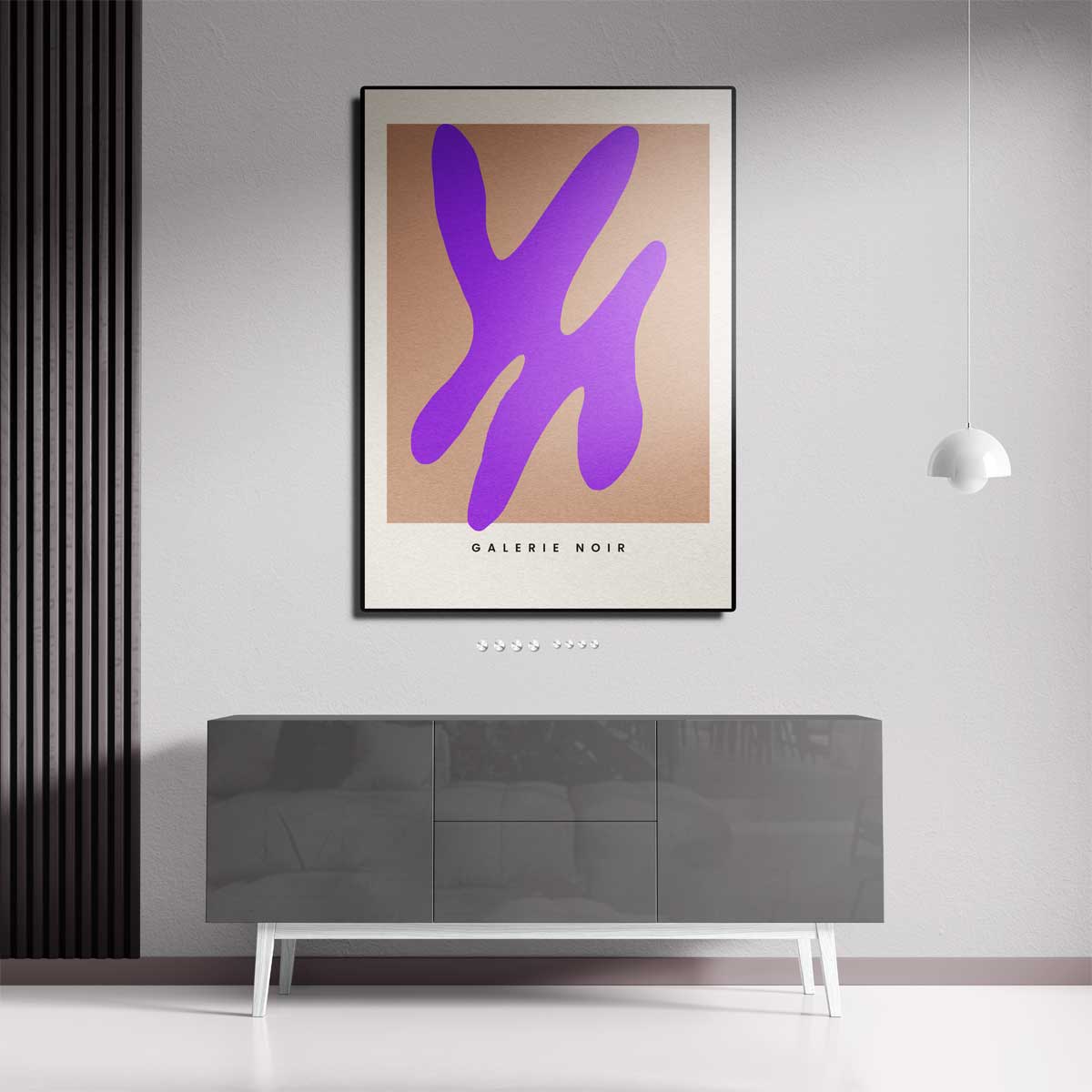 Vrolijke Paarse Abstractie Kunstwerk-canvas-dibond-plexiglas-wanddecoratie-WallArtistic