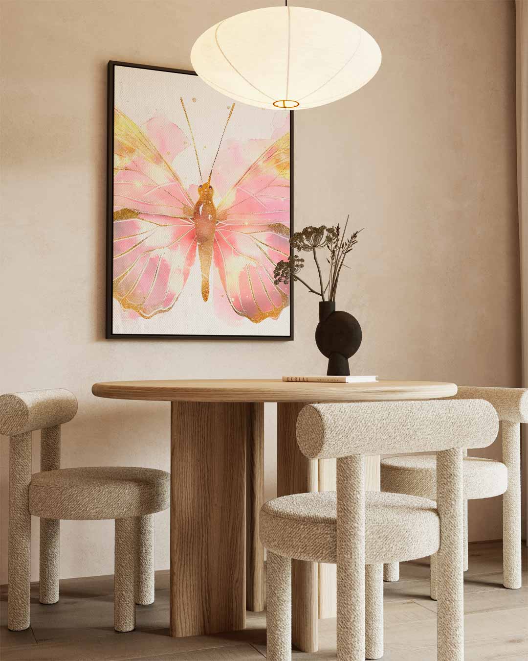 Magische Vlinder in Pastel Kunstwerk-canvas-dibond-plexiglas-wanddecoratie-WallArtistic