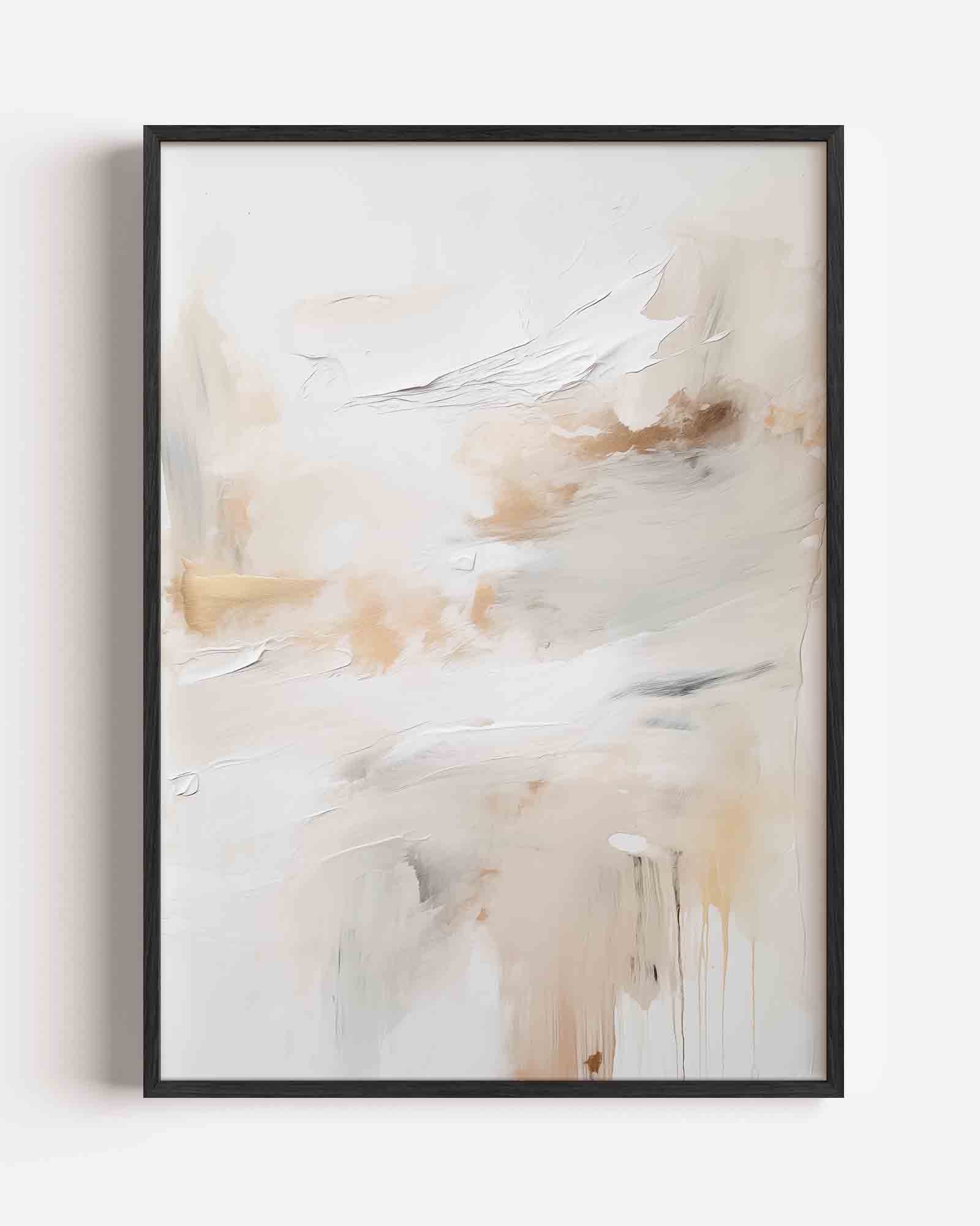 Beige en wit abstracte Poster